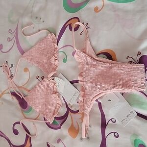 San Lorenzo Pink Ruffle Bikini Set